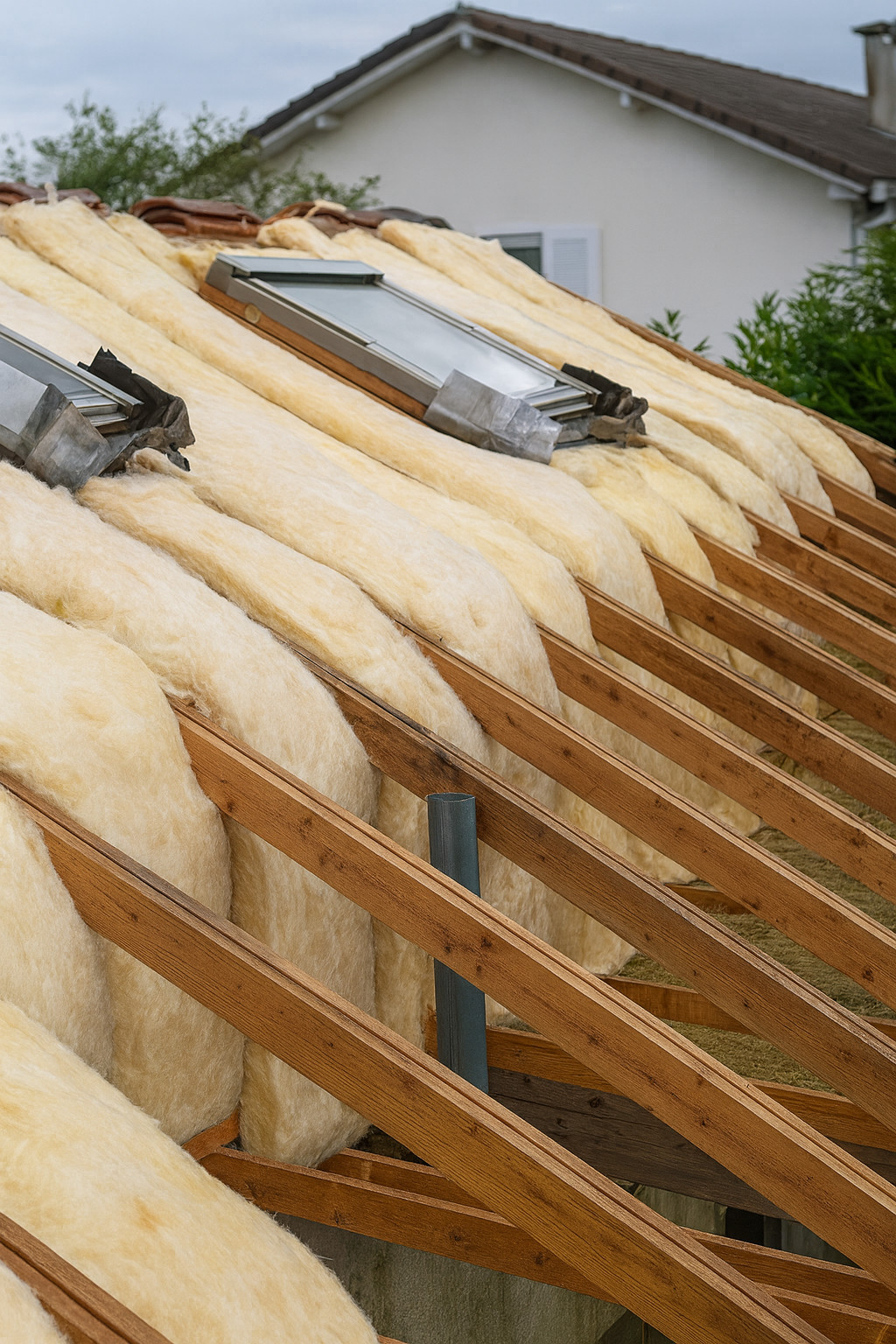 Pose laine de verre combles